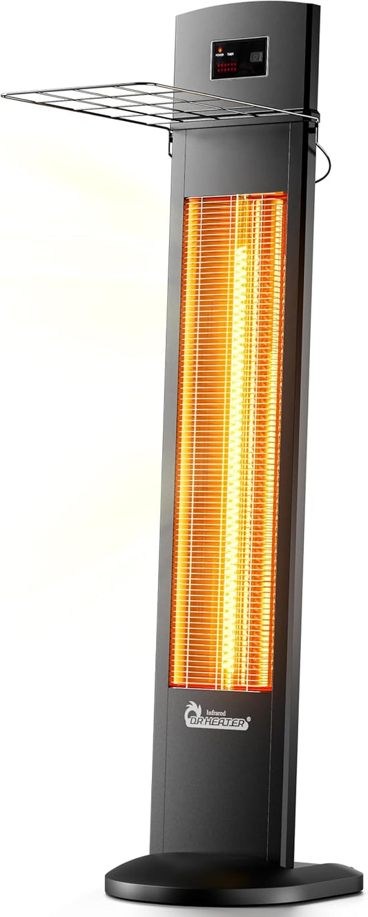 1500W Infrared Space Heater with Remote, 3 Heat Settings and Mounting Options