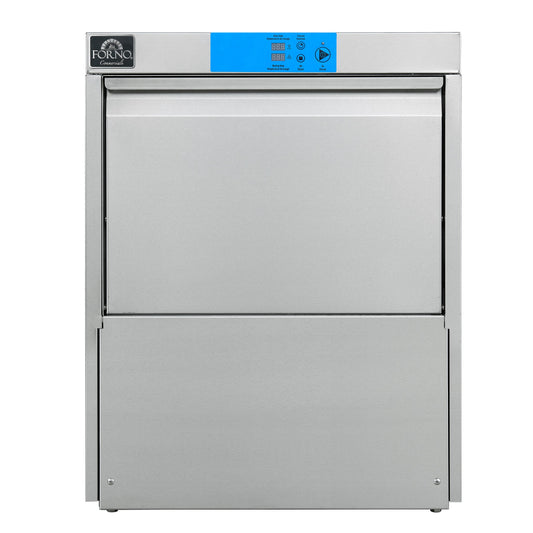 FORNO 25-Inch Commercial Undercounter Dishwasher, 23L Tank, 3 Wash Cycles, High-Temperature Sanitizing, Stainless Steel (FCMDW0024)