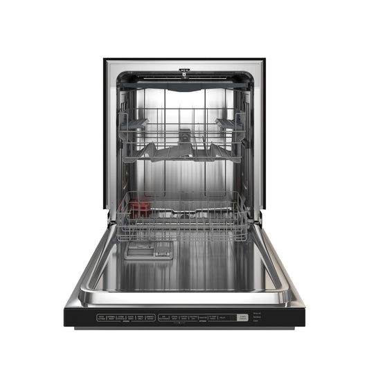 Forno Pozzo 24-Inch Built-In Dishwasher, Black with Antique Brass Handle (Model FDWBI8067-24BLK)