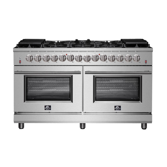 Forno Massimo 60 in. Freestanding Dual Fuel Range with 10 Burners, 8.64 cu. ft. Total Oven Capacity (Model FFSGS6125-60)