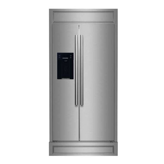 FORNO Salerno 40-Inch Built-In Side-by-Side Refrigerator, 20 Cu. Ft., Water & Ice Dispenser, Stainless Steel, FFRBI1844-40MG