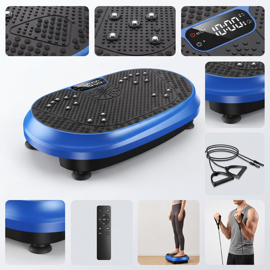 Breezy Vibration Plate Exercise Machine, 120 Speeds, Bluetooth, Resistance Bands