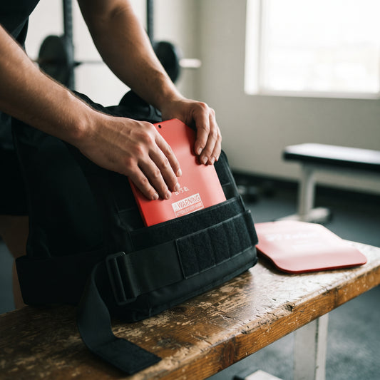 Breezy Curved Steel Weighted Vest Plates, 8.75 lb Each, 2-Pack, Red
