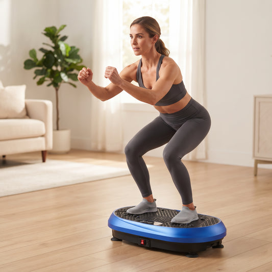 Breezy Vibration Plate Exercise Machine, 120 Speeds, Bluetooth, Resistance Bands