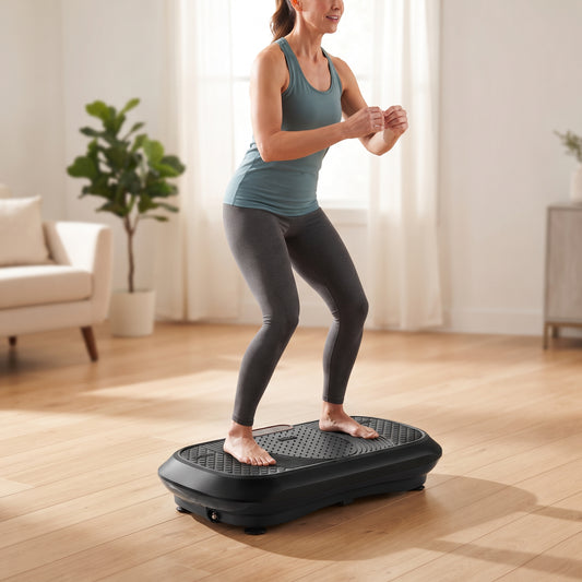 Breezy Waver Vibration Plate Exercise Machine, 99 Speeds, Resistance Bands