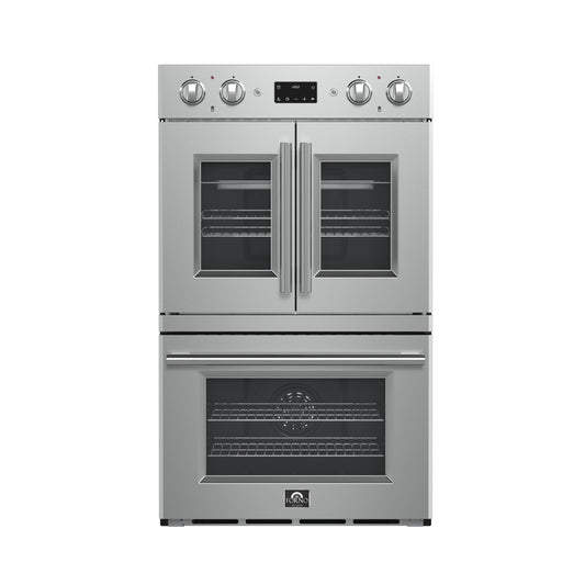 FORNO Asti 30-Inch French Door Double Electric Wall Oven, 7.36 cu. ft., Air Fry, Self Clean, Sous Vide (Model FBOEL1340-30)