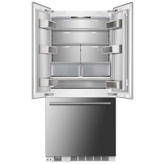 FORNO Rivestito 36-Inch Built-In French Door Refrigerator, 15.5 Cu. Ft., Stainless Steel Panels, Automatic Ice Maker (Model FFRBI1811-36FR)