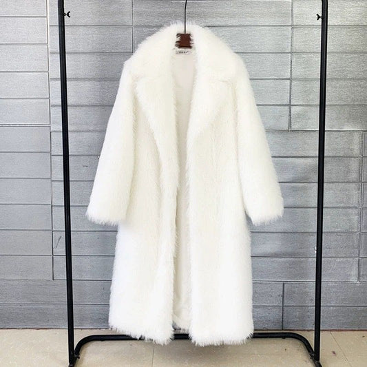 Petite Faux-Fur Longline Coat – Elegant Winter Outerwear for Petite Women