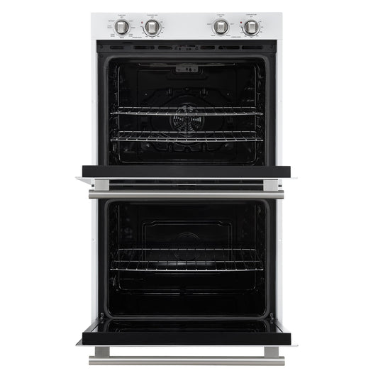 FORNO Espresso Vomero 30-Inch Electric Double Wall Oven, 10.0 cu. ft., White with Stainless Steel Accents (FBOEL1324-30WHT)