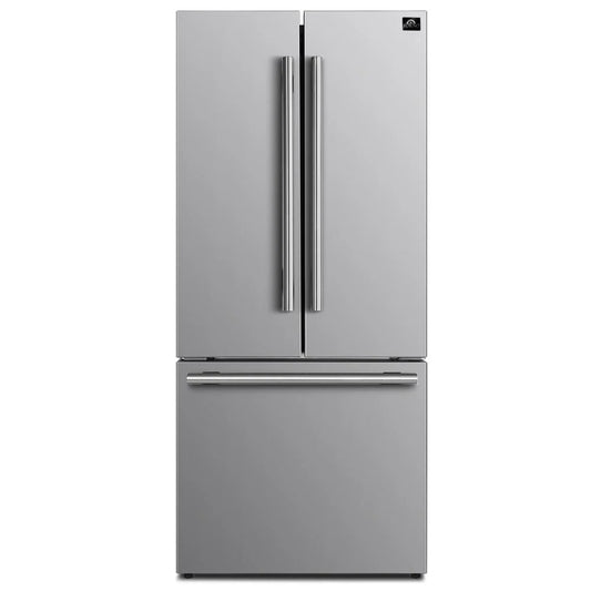Forno Gallipoli 31-Inch French Door Refrigerator, 17.5 Cu. Ft., Stainless Steel with Internal Ice Maker (Model FFFFD1974-31SB)