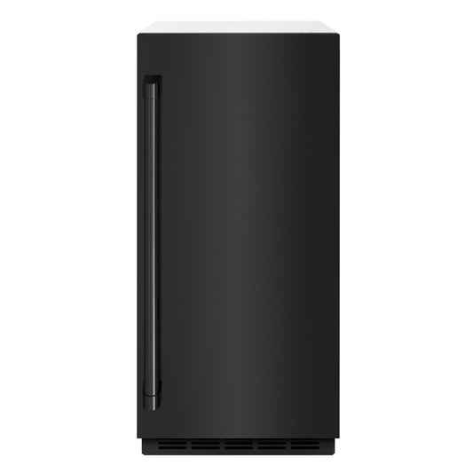 ZLINE 15" Touchstone Clear Cube Ice Maker with Drain Pump and Black Stainless Steel Door, ICCD-BS-15
