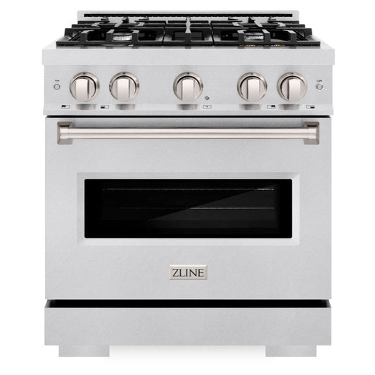 ZLINE 30 in. Gas Range 4.2 cu. ft. 4 Burners Convection Gas Oven Satin Stainless Steel (CGRS-30)
