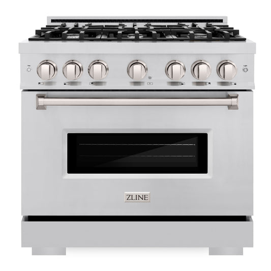 ZLINE 36 in. 5.2 cu. ft. Classic Gas Range with 6 Burner Cooktop in Stainless Steel (CGR36)