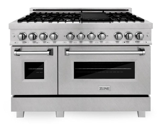 ZLINE Legacy 48-Inch Dual Fuel Range with 7 Gas Burners and Double Electric Ovens, Satin Stainless Steel (RAS-SN-48)