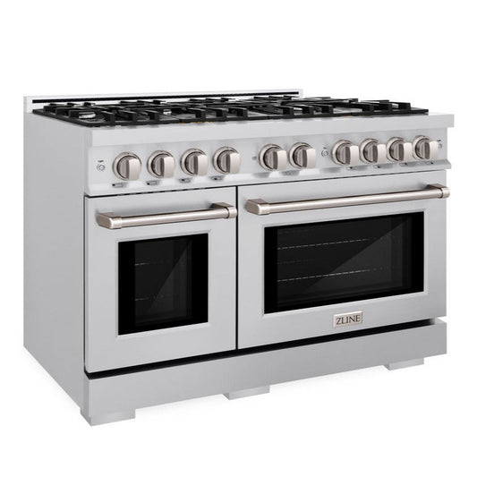 ZLINE 48 in. Select Series Double Oven Dual Fuel Range with 8 Gas Burners and Electric Convection Ovens, 6.7 cu. ft., Stainless Steel, MODEL HDR48
