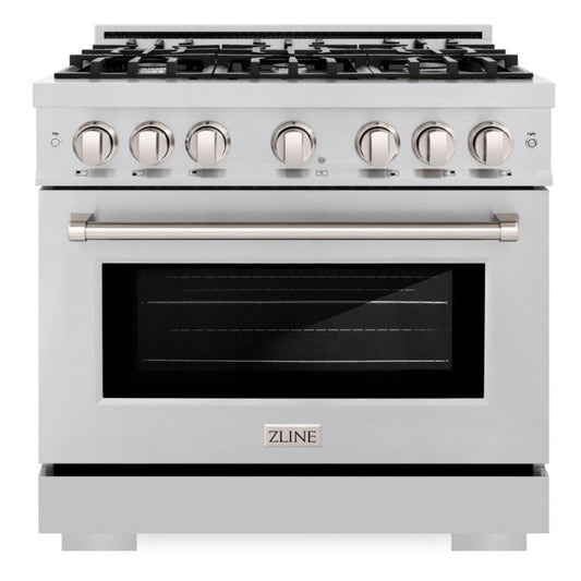 ZLINE 36 in. Gas Range 5.2 cu. ft. Stainless Steel 6 Burner Cooktop (HGR36)