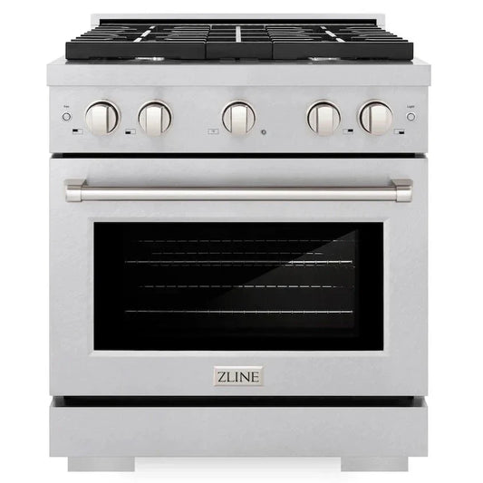 ZLINE 30-Inch Paramount Gas Range 4.2 cu. ft. Convection Oven with 4 Burners, Satin Stainless Steel (SGRS-30)