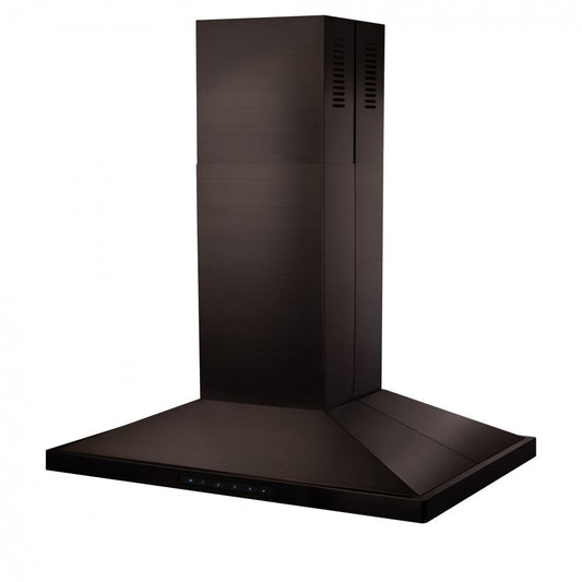 ZLINE 30 in. Island Range Hood 400 CFM Black Stainless Steel 4-Speed LED Lighting (BSGL2iN-30)
