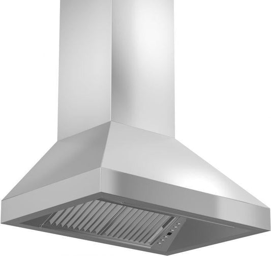 ZLINE 48 in. Wall Mount Range Hood Convertible Vent Stainless Steel 4-Speed Fan LED Lighting (597-48)