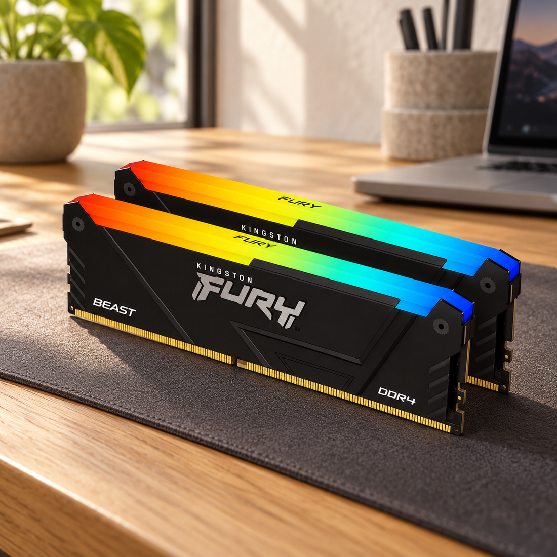 Kingston FURY Beast RGB 32GB (2x16GB) DDR4-3200 Desktop RAM, KF432C16BB2AK2/32