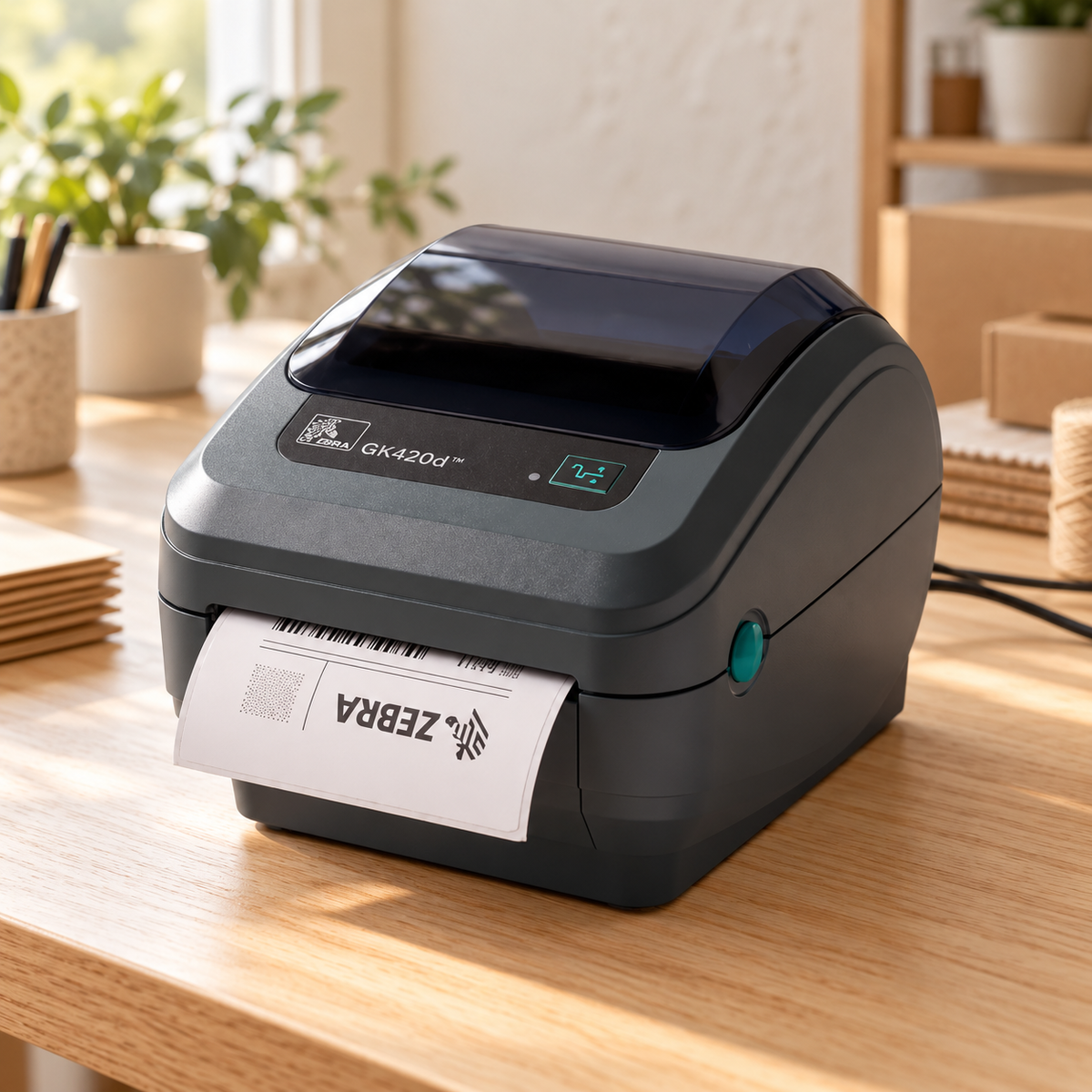 Zebra GK420d Direct Thermal Label Printer, USB/Serial/Parallel, 203 dpi