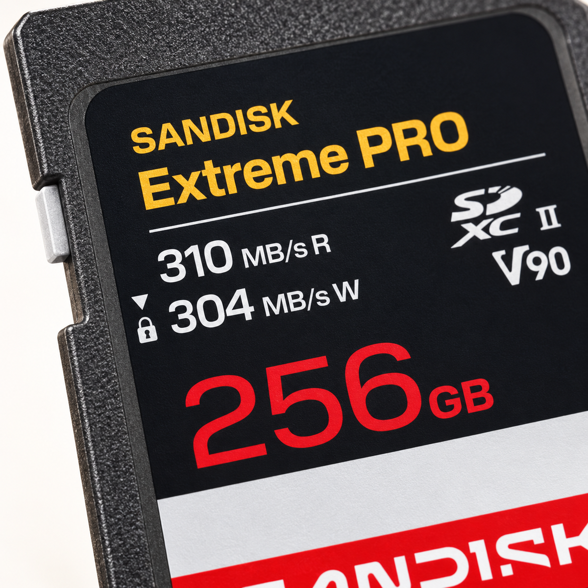 SanDisk Extreme PRO 256GB SDXC UHS-II V90 Memory Card, 310MB/s