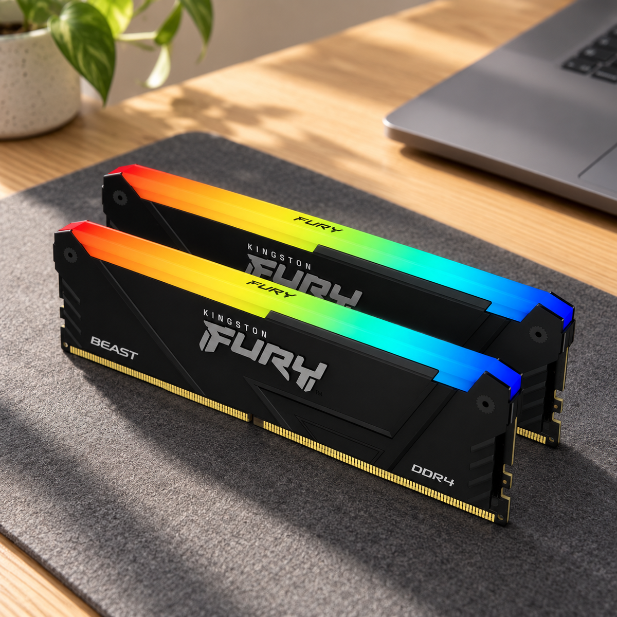 Kingston FURY Beast RGB 32GB (2x16GB) DDR4-3200 Desktop RAM, KF432C16BB2AK2/32
