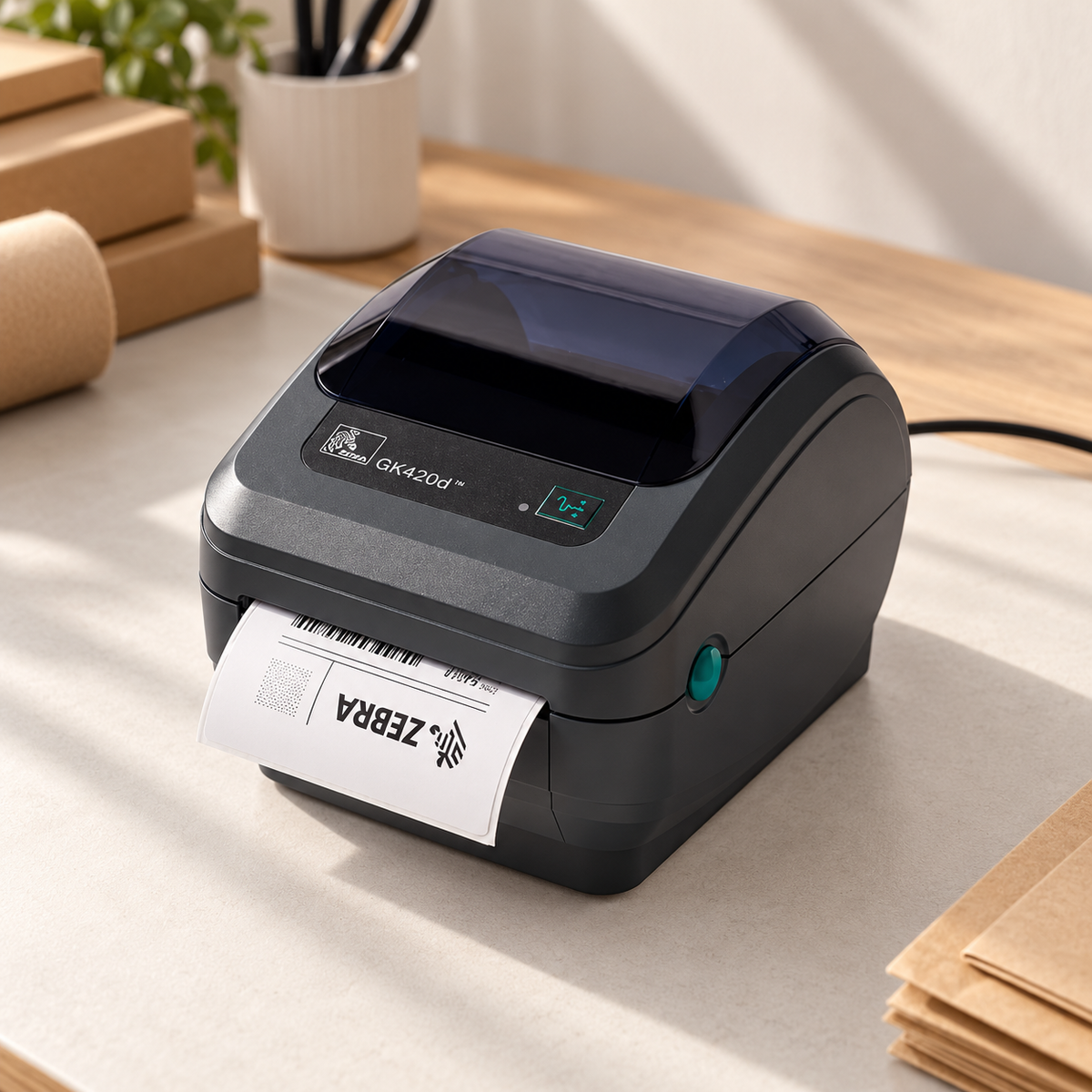 Zebra GK420d Direct Thermal Label Printer, USB/Serial/Parallel, 203 dpi