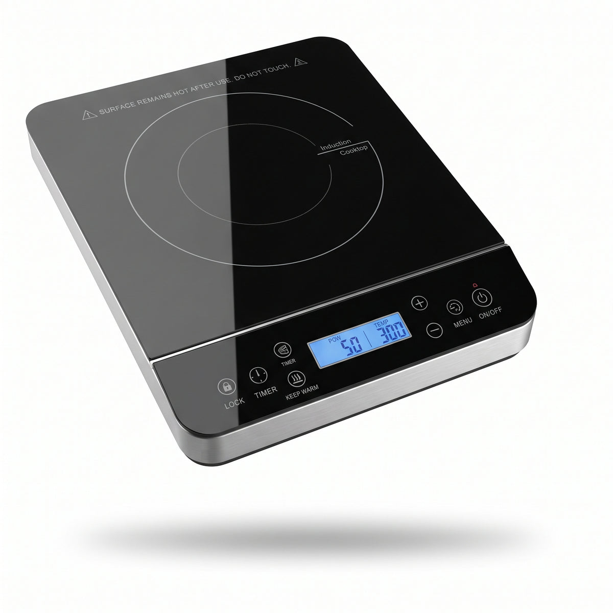 Portable Induction Cooktop, 1800W, 120V, LCD Touch Controls, 20 Power Levels
