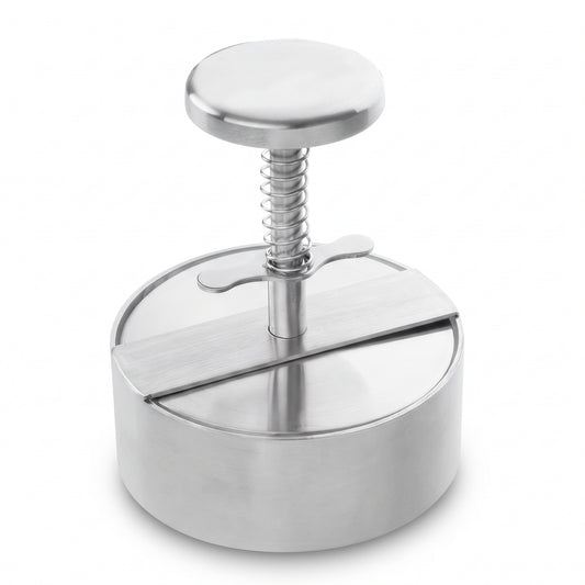 Stainless Steel Burger Patty Press, 5-Inch Diameter, Dishwasher Safe