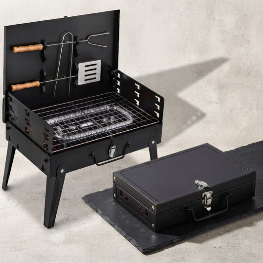 Portable Folding Charcoal BBQ Grill for Camping, Picnics & Outdoor Cooking