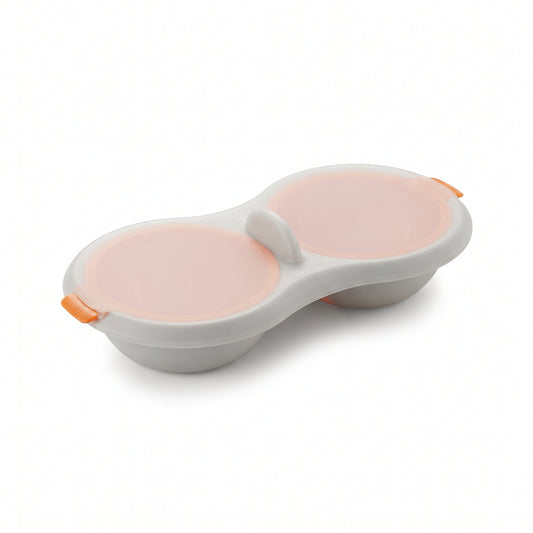 Microwave Egg Poacher, 2-Egg Capacity, Drain Basket & Lifting Handles