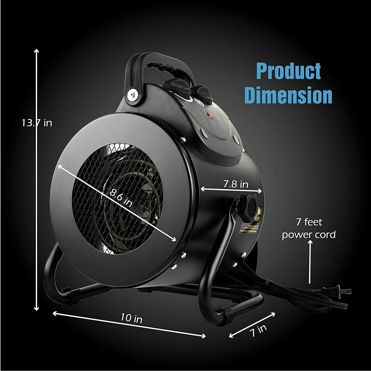 1500W Greenhouse Space Heater with Analog Thermostat, 120V and IPX4 Housing - reference gallery 3
