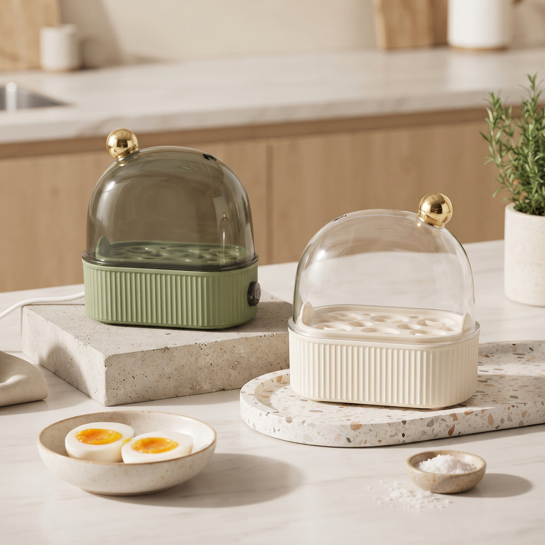 Compact Electric Egg Cooker, 2-Egg Capacity, 120W, 220V 50Hz