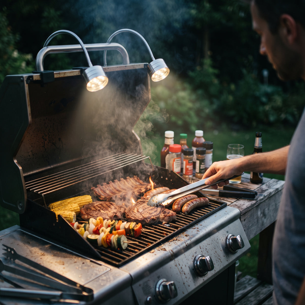 Magnetic LED BBQ Grill Light with Flexible Gooseneck
