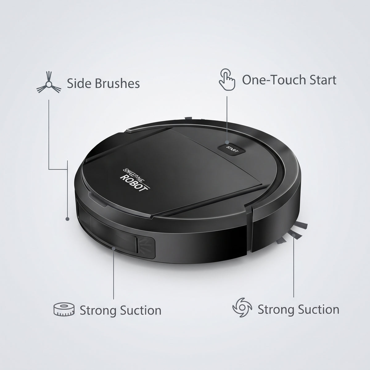 Robot Vacuum Cleaner with HEPA Filter & One-Button Control, Up to 90-Minute Runtime