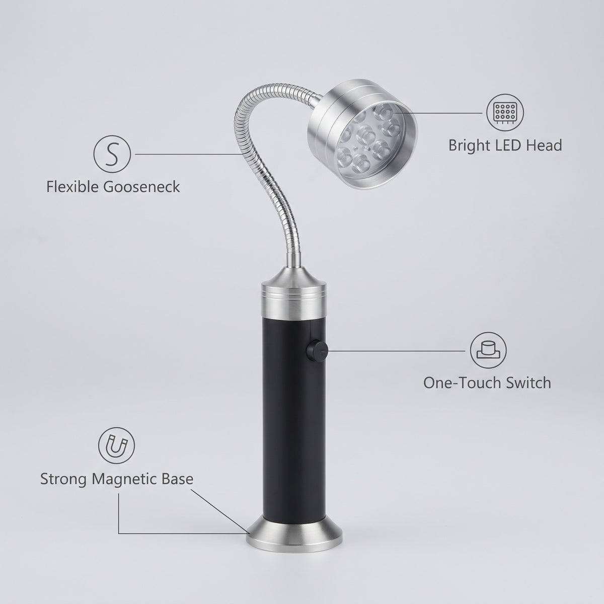 Magnetic LED BBQ Grill Light with Flexible Gooseneck