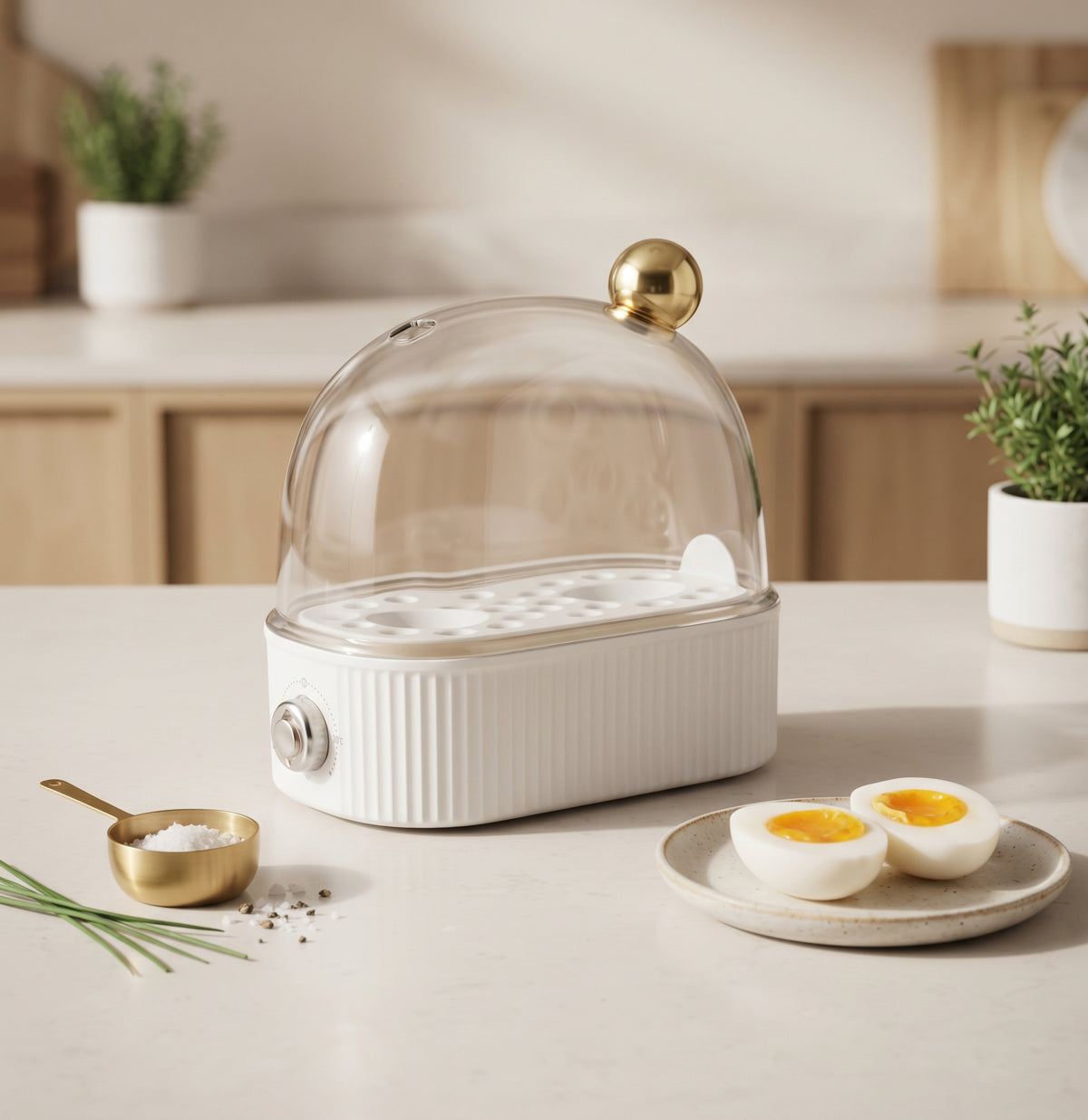Compact Electric Egg Cooker, 2-Egg Capacity, 120W, 220V 50Hz