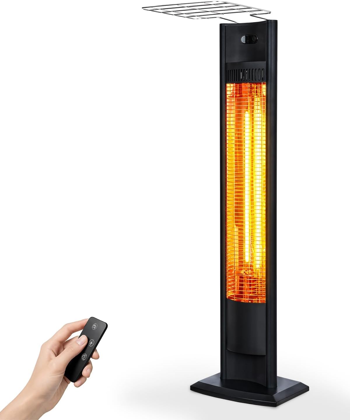 1500W Standing Infrared Patio Heater with Remote and 24-Hour Timer