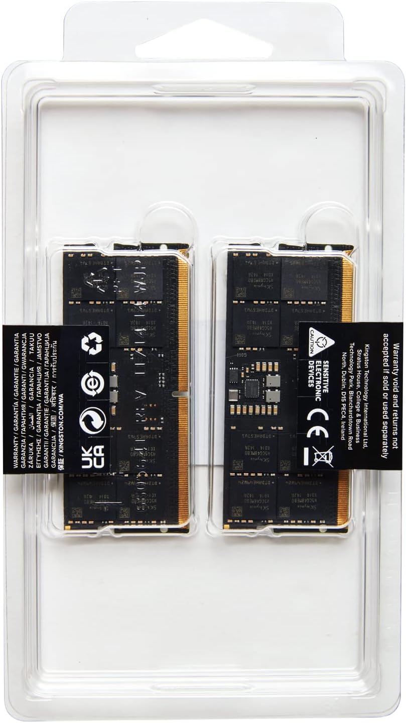 Kingston FURY Impact 64GB (2x32GB) DDR5-4800 Laptop RAM, KF548S38IBK2-64