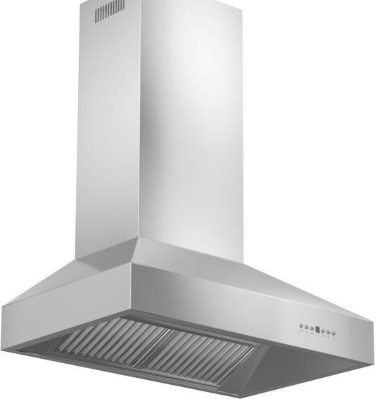 ZLINE 48 in. Wall Mount Range Hood Stainless Steel Crown Molding Ducted Ventilation (667CRN-48)