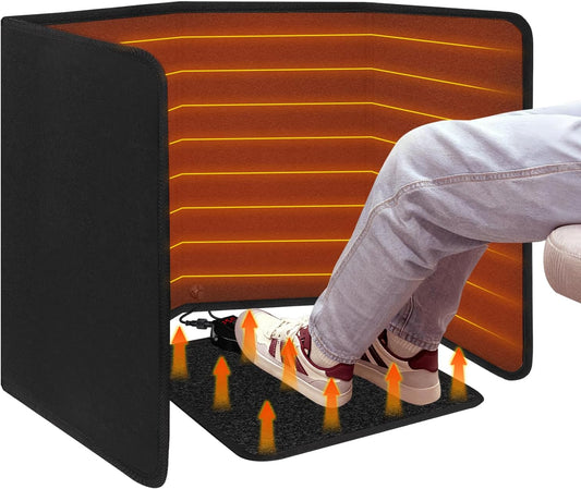 300W Under-Desk Heater with Heated Foot Mat, 8 Heat Levels and 12-Hour Timer