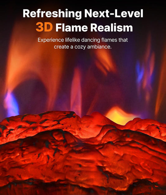 1500W Electric Fireplace Stove Heater with 3D Flame and 2 Heat Settings - reference gallery 2