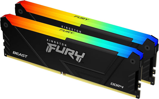 Kingston FURY Beast RGB 32GB (2x16GB) DDR4-3200 Desktop RAM, KF432C16BB2AK2/32