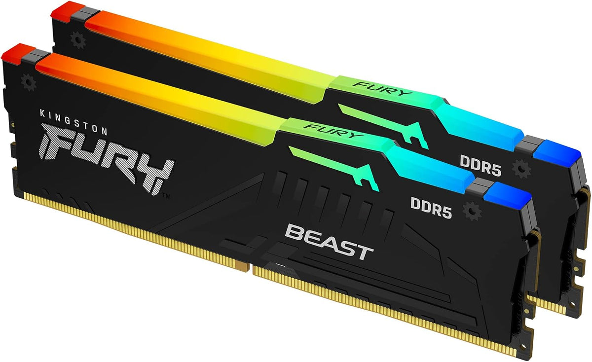 Kingston FURY Beast RGB 32GB (2x16GB) DDR5-5600 Desktop RAM, KF556C40BBAK2-32
