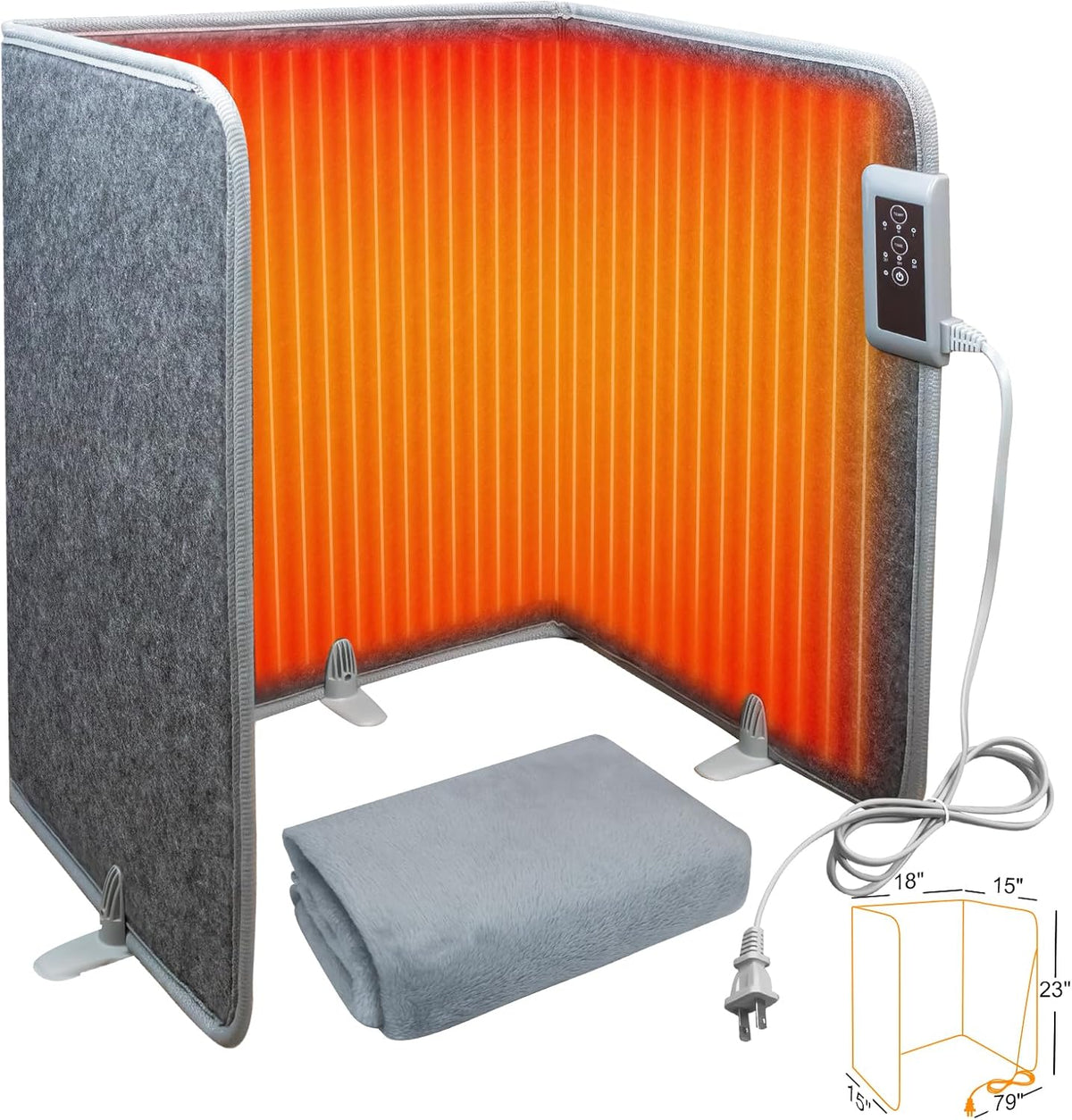 Foldable Under-Desk Leg Warmer with Soft Blanket, 3 Heat Levels and Timer