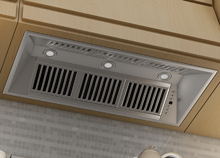 ZLINE 46 in Island Mount Range Hood Insert 21 in Depth Stainless Steel 4-Speed 700 CFM (721i-46)