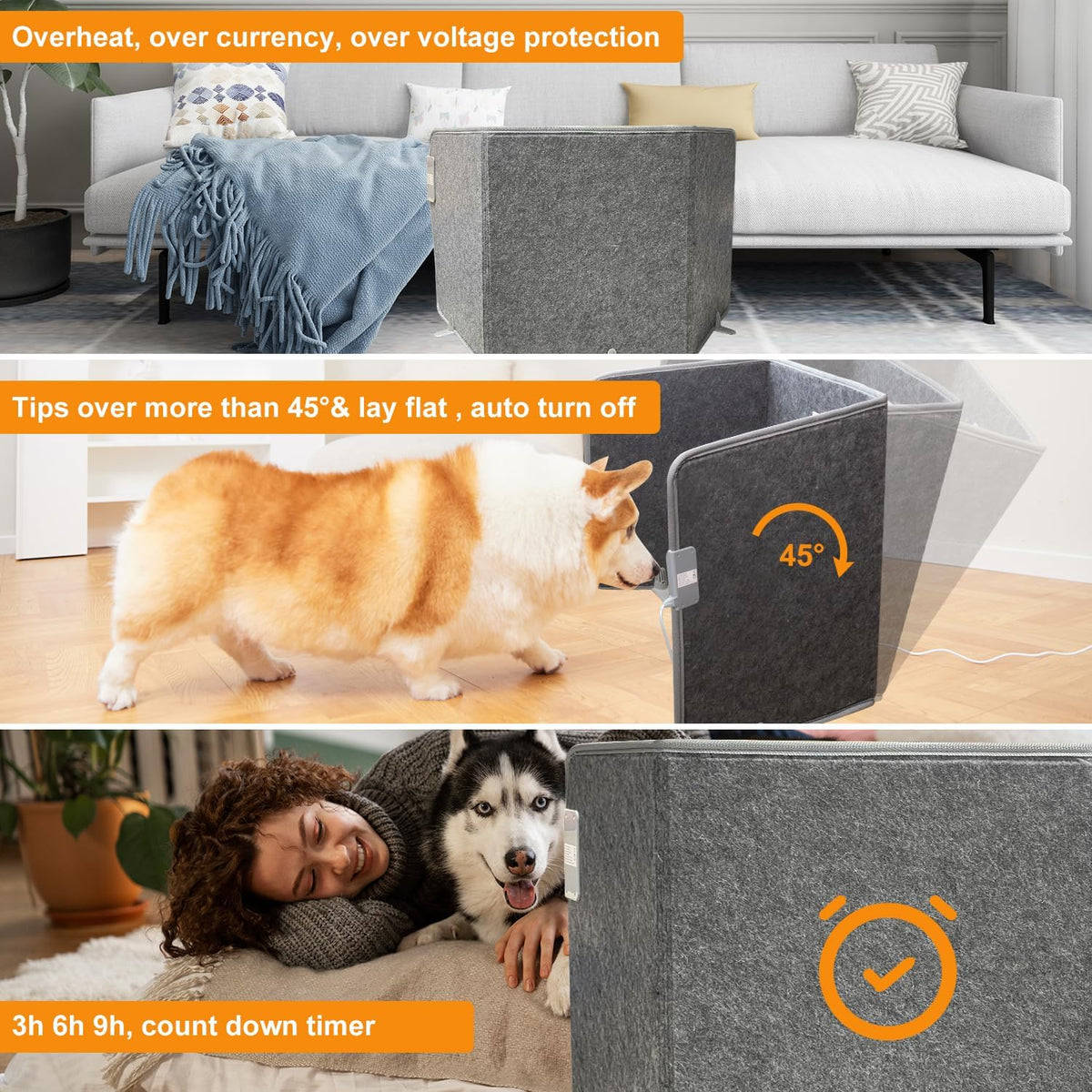 Foldable Under-Desk Leg Warmer with Soft Blanket, 3 Heat Levels and Timer - reference gallery 5