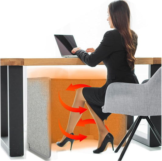 Foldable Under-Desk Radiant Leg Warmer with 3 Heat Levels and Timer