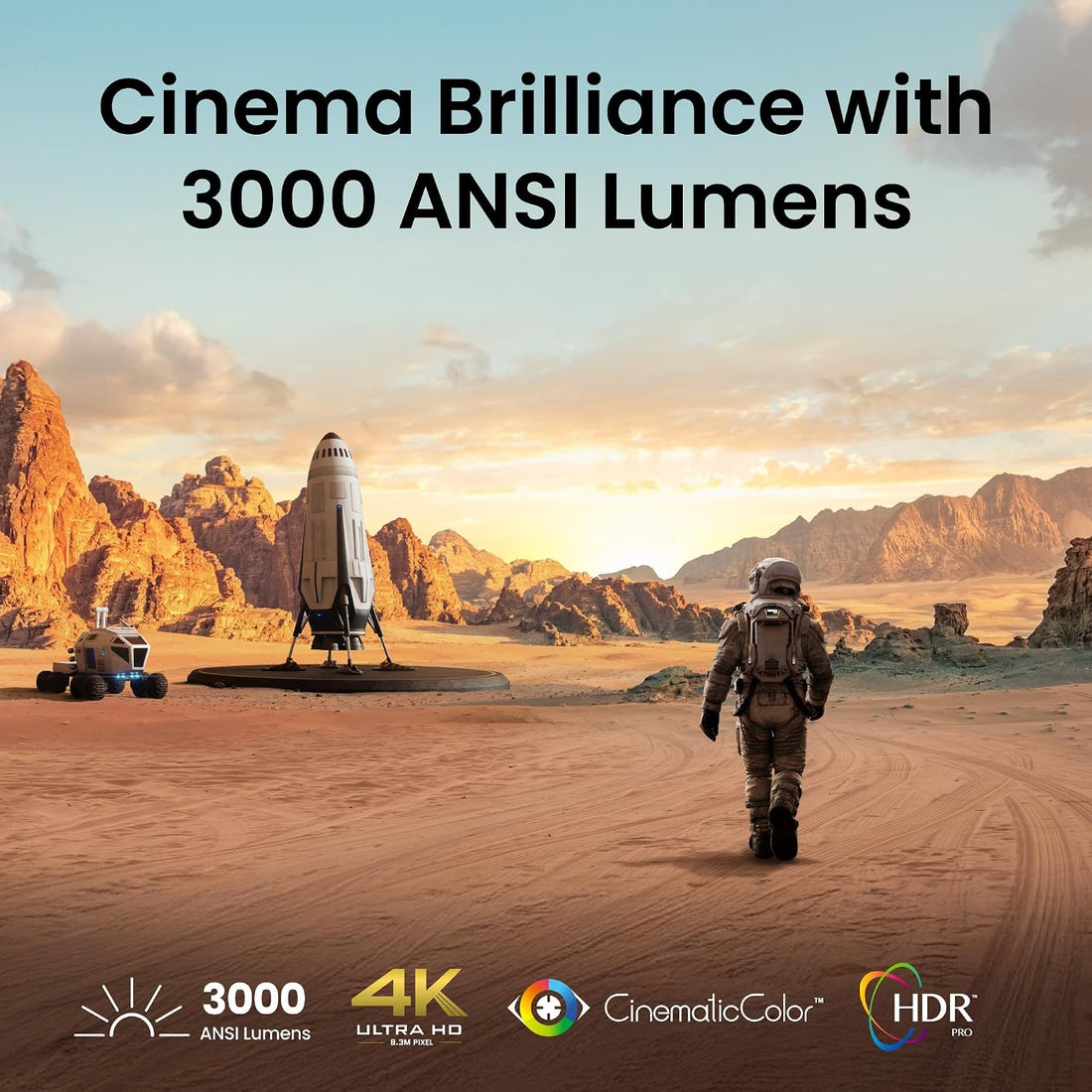 BenQ TK705i 4K HDR Smart Home Projector, 3000 ANSI Lumens, Google TV